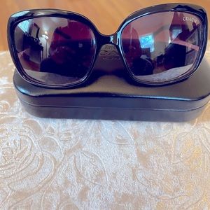 Black coach glasses and case
